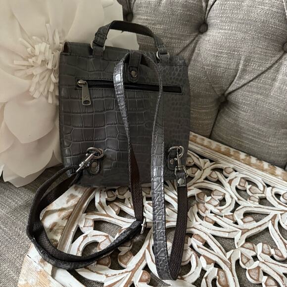 Patricia Nash Gray Backpack Purse Bag